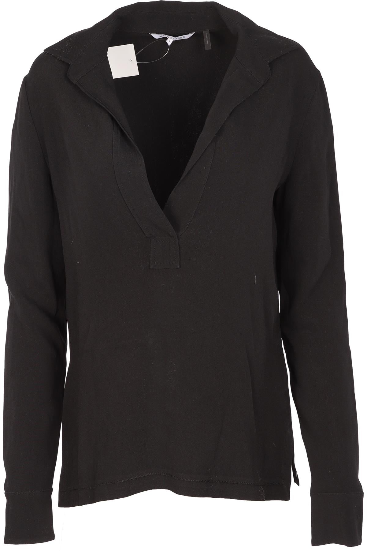 HELMUT LANG BLACK CREPE TOP MEDIUM