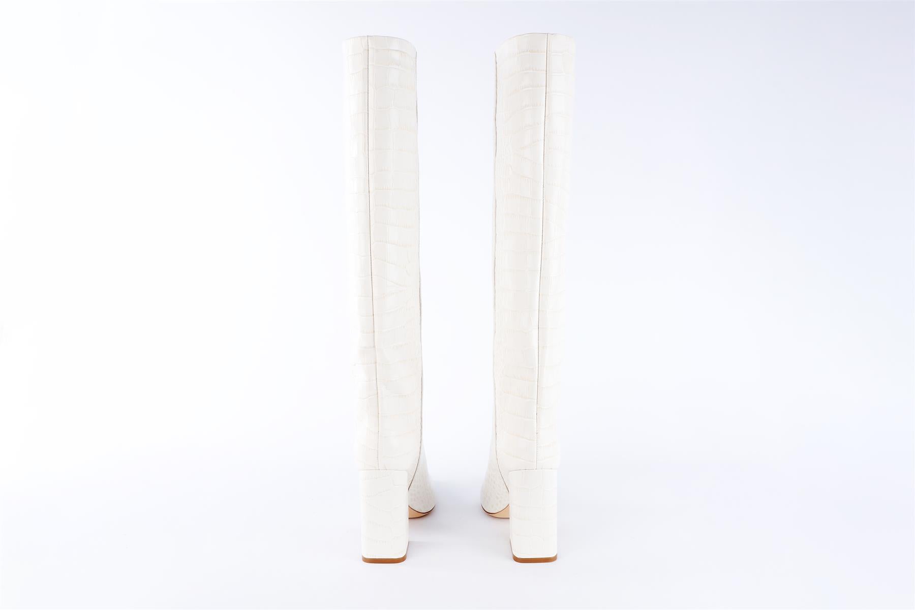 PARIS TEXAS WHITE LEATHER KNEE HIGH BOOTS EU 38 UK 5 US 8