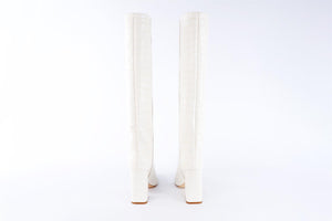 PARIS TEXAS WHITE LEATHER KNEE HIGH BOOTS EU 38 UK 5 US 8