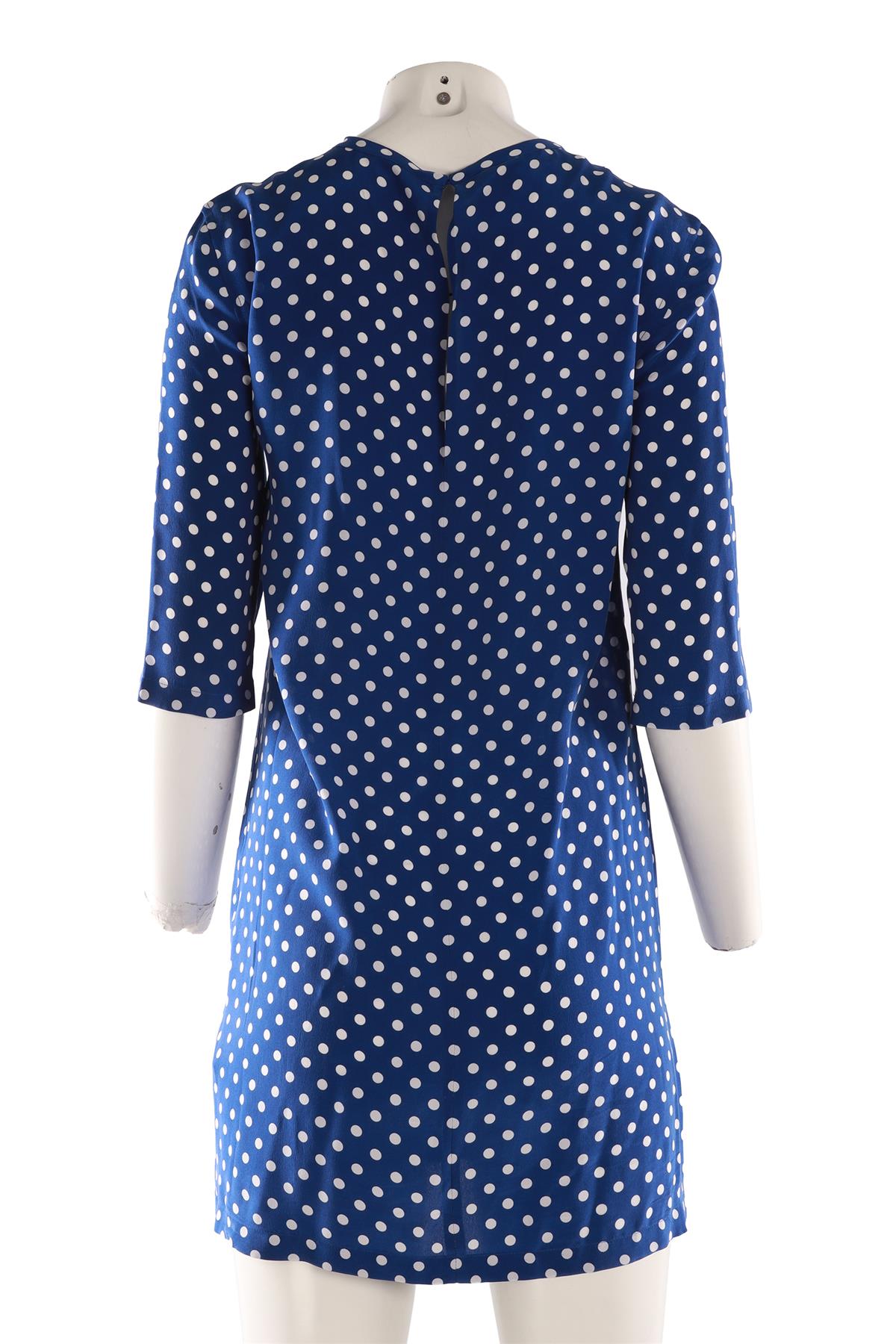 EQUIPMENT BLUE SILK MIDI DRESS XSMALL
