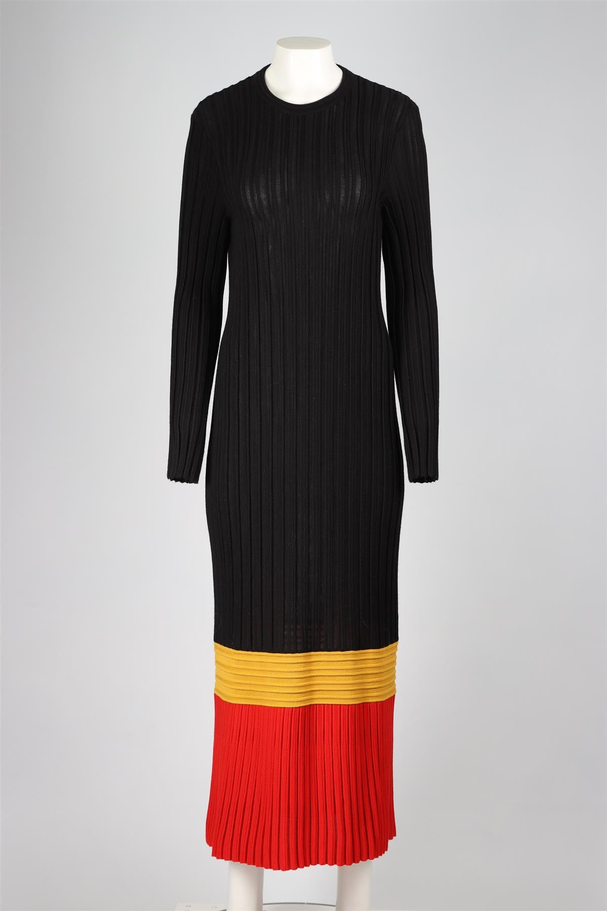 GABRIELA HEARST BLACK CASHMERE AND SILK BLEND MIDI DRESS LARGE