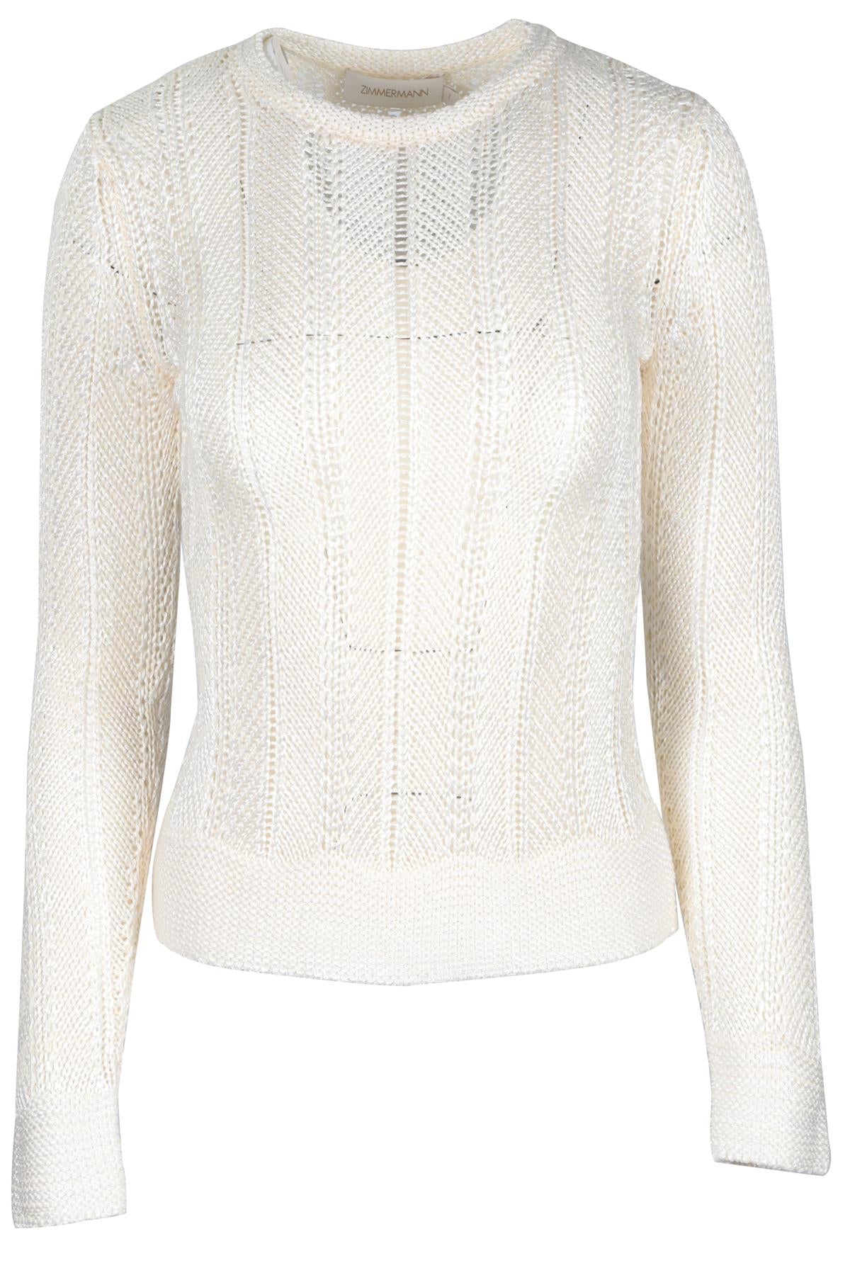 ZIMMERMANN CREAM CROCHET SWEATER UK 10