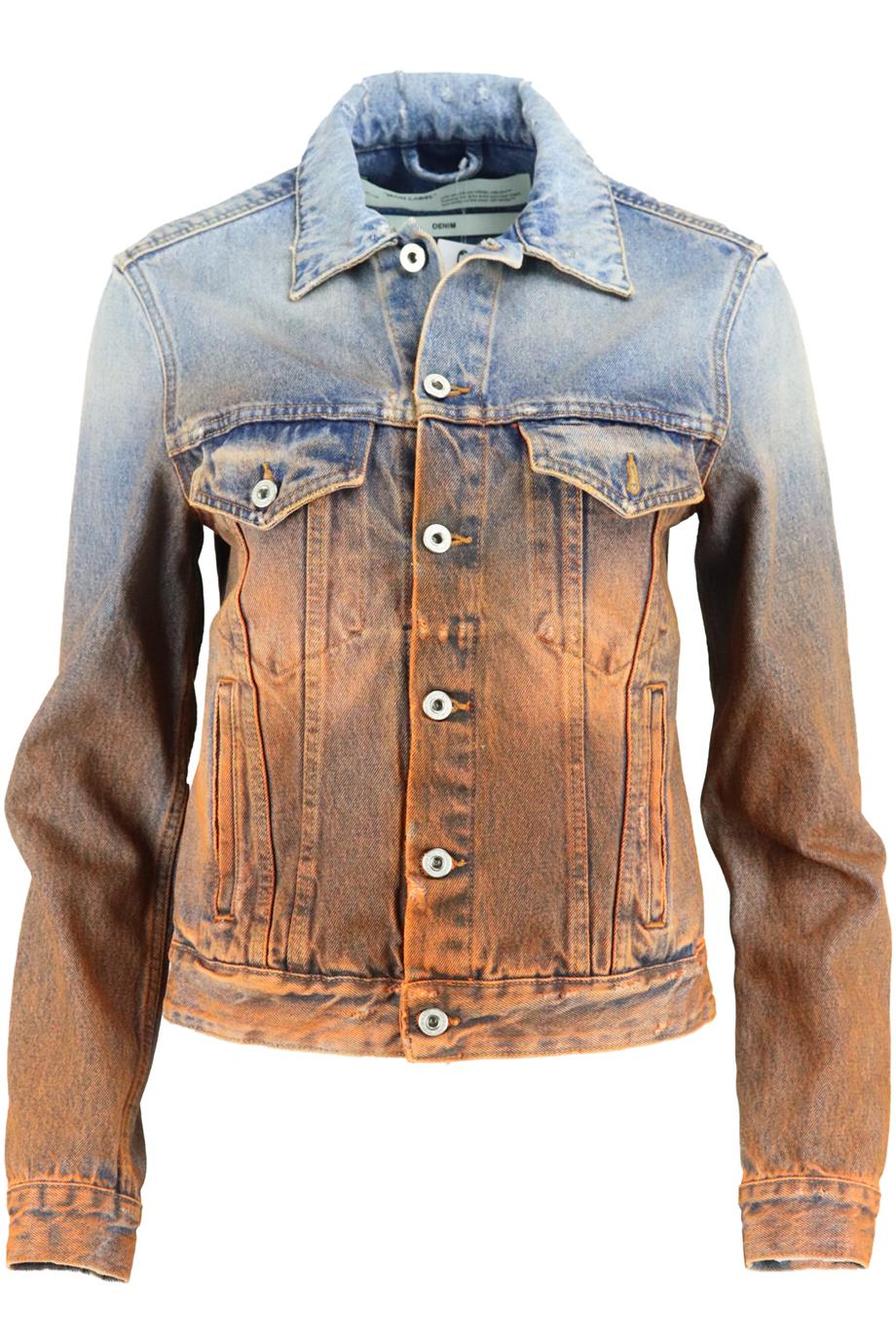 OFF-WHITE C/O VIRGIL ABLOH PRINTED DENIM JACKET IT 40 UK 8