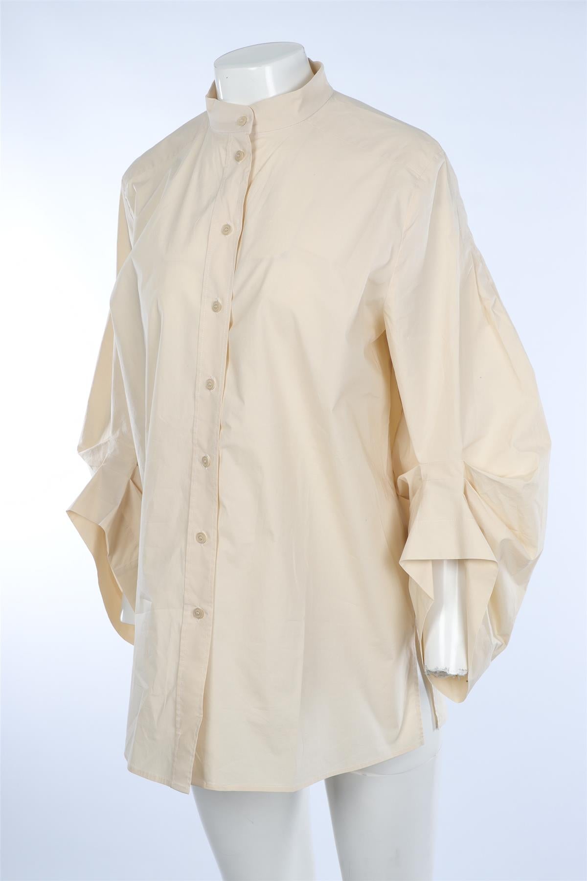 ALBERTA FERRETTI CREAM COTTON SHIRT UK 12