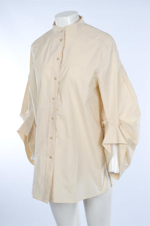 ALBERTA FERRETTI CREAM COTTON SHIRT UK 12