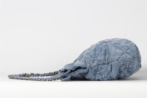 CHANEL BLUE 2024 22 SMALL QUILTED DENIM SHOULDER BAG