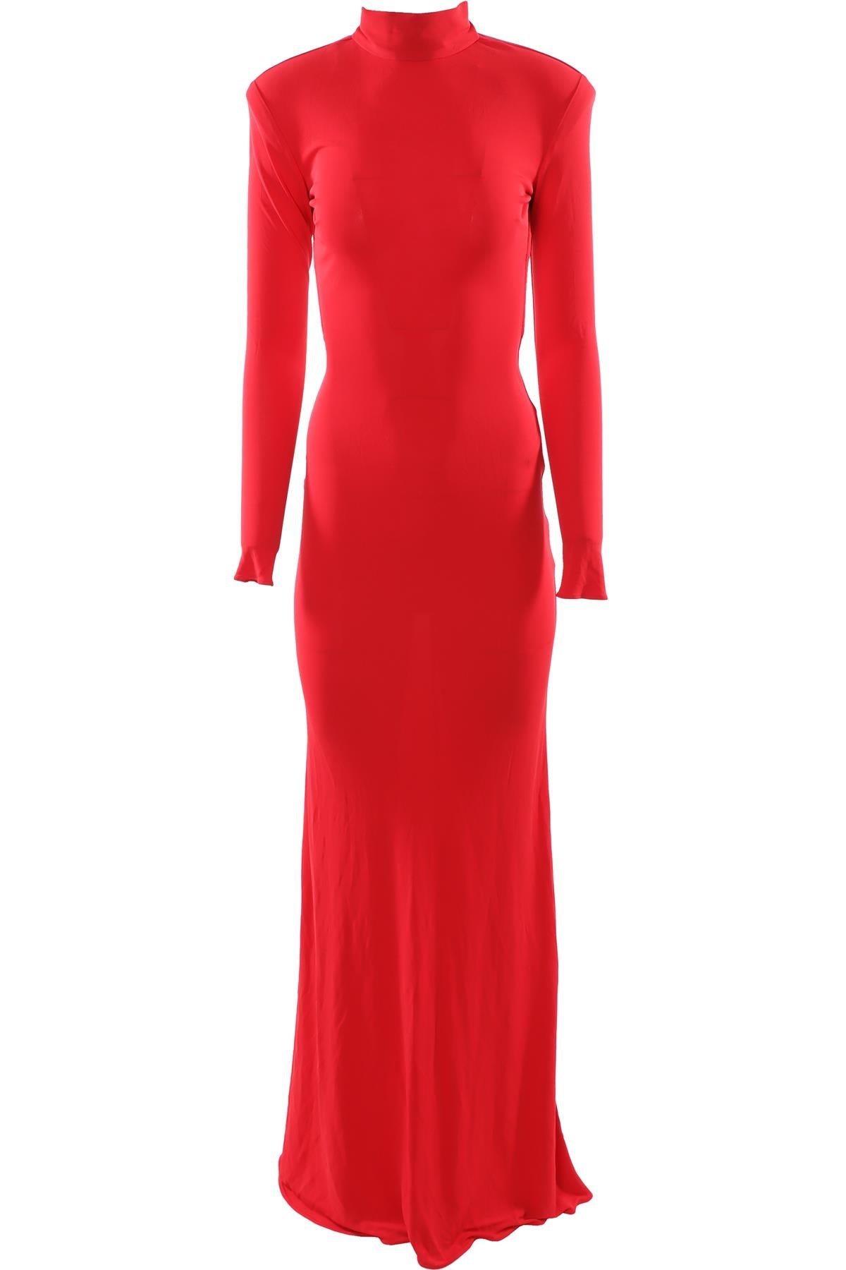 THE NEW ARRIVALS ILKYAZ OZEL RED JERSEY MAXI DRESS IT 36 UK 4