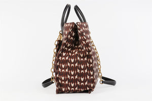 MIU MIU BLACK MADRAS JACQUARD TOTE BAG