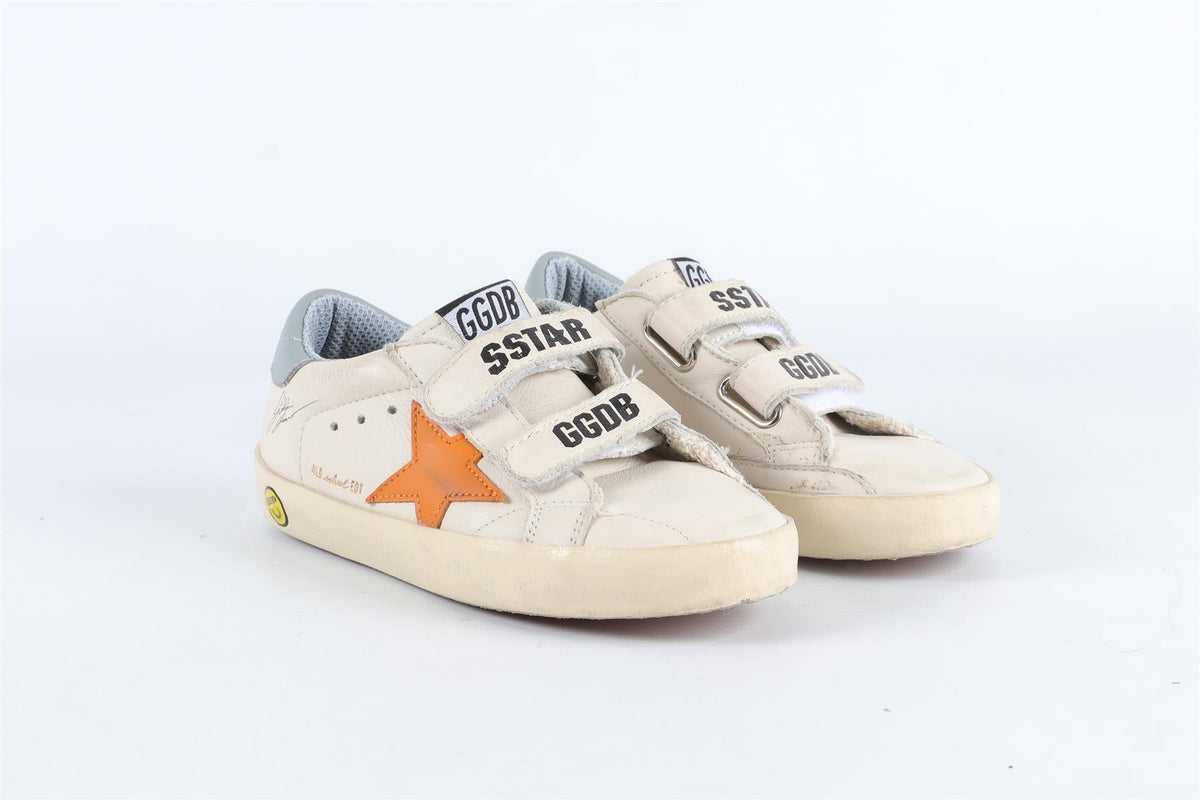 GOLDEN GOOSE DELUXE BRAND CREAM KIDS GIRLS SNEAKERS EU 27 UK 9 US 10