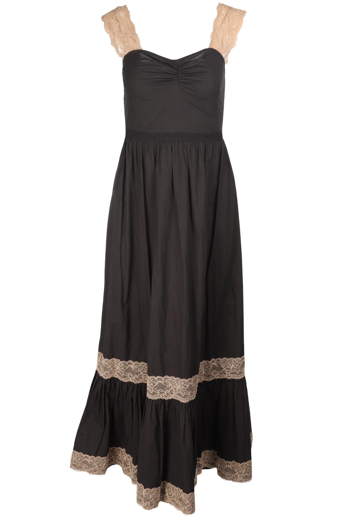GUCCI BLACK LACE MAXI DRESS IT 38 UK 6