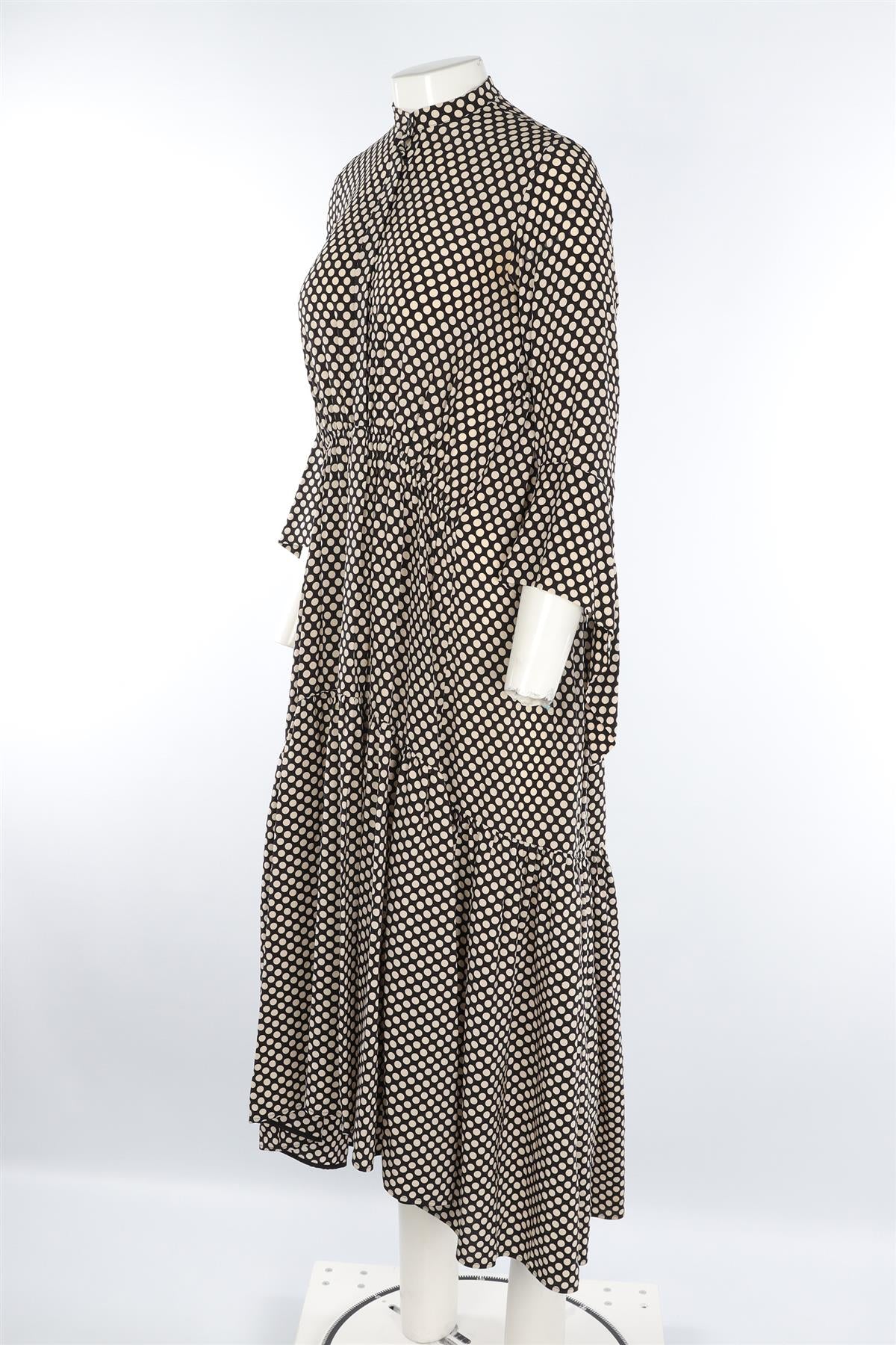 PETAR PETROV BLACK SILK MAXI DRESS FR 36 UK 8