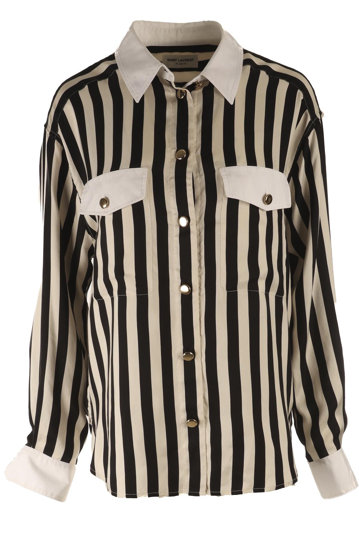 SAINT LAURENT MULTI SILK SHIRT FR 38 UK 10