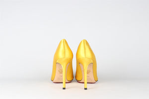 CHARLOTTE OLYMPIA YELLOW SATIN PUMPS EU 36.5 UK 3.5 US 6.5