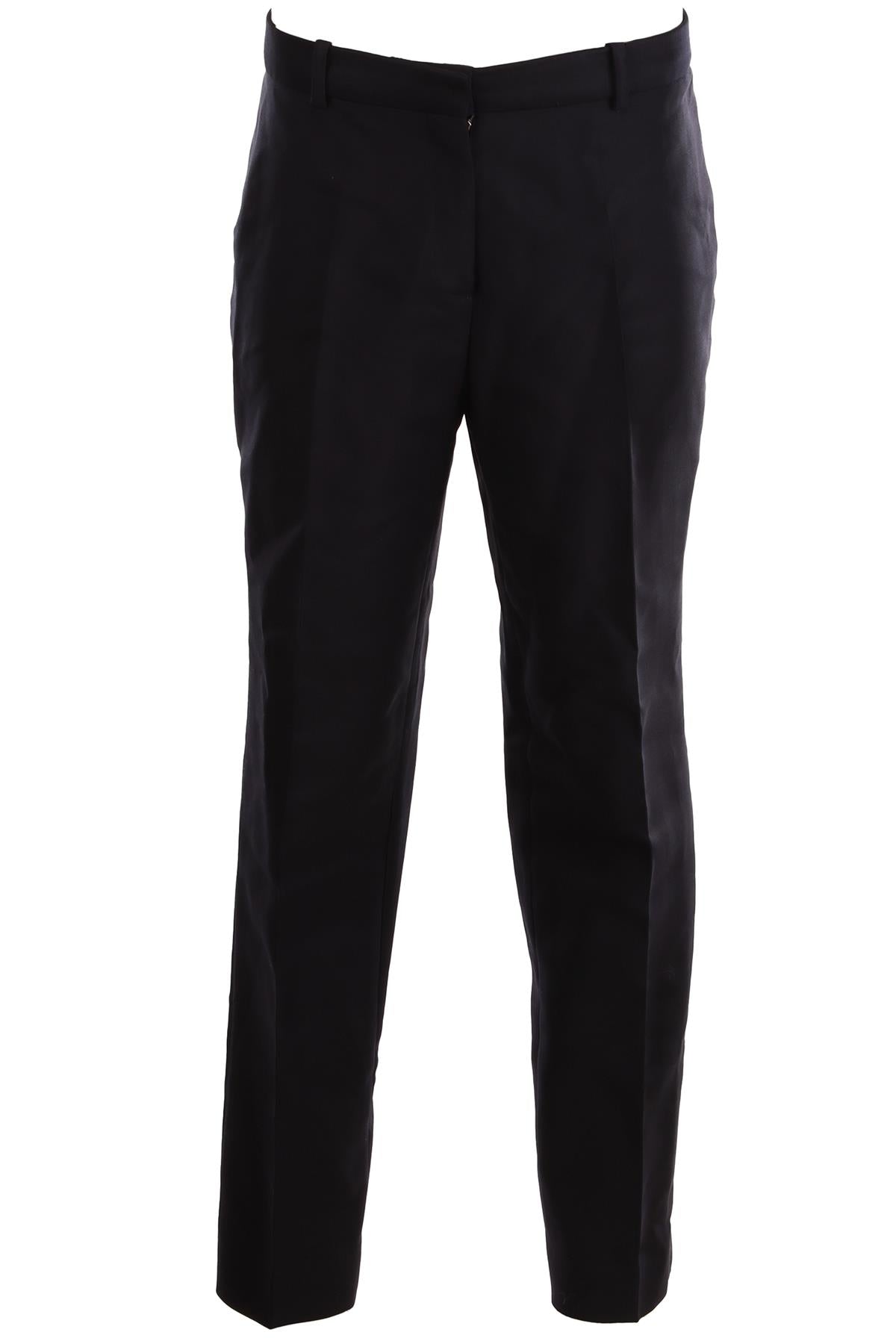 CHRISTIAN DIOR NAVY WOOL STRAIGHT LEG PANTS FR 44 UK 16