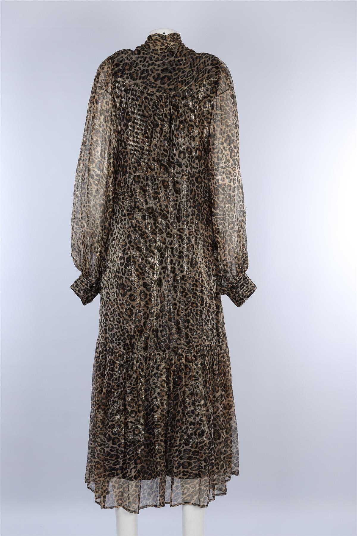 QUEENS OF ARCHIVE BROWN CREPE MAXI DRESS LARGE