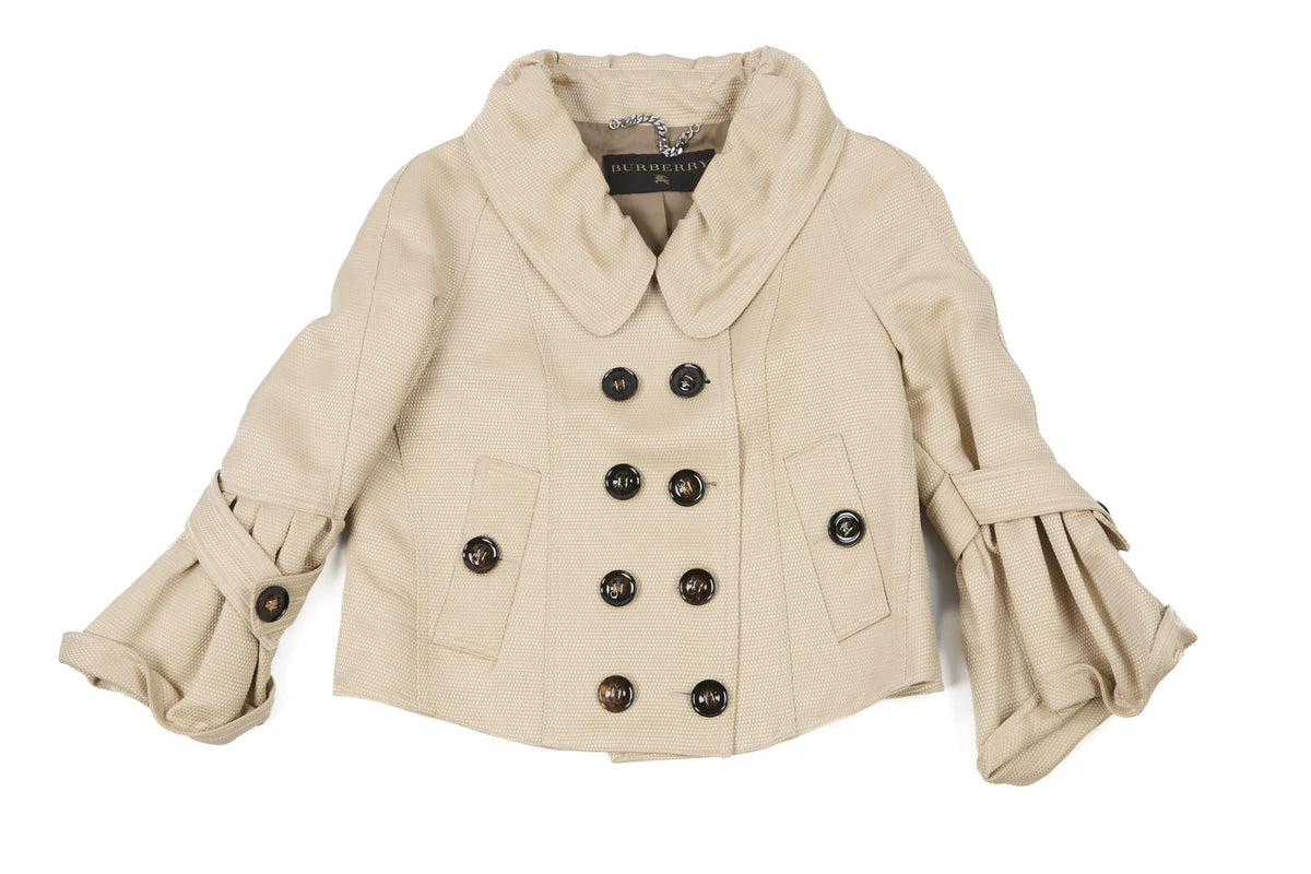 BURBERRY BEIGE SILK JACKET IT 38 UK 6