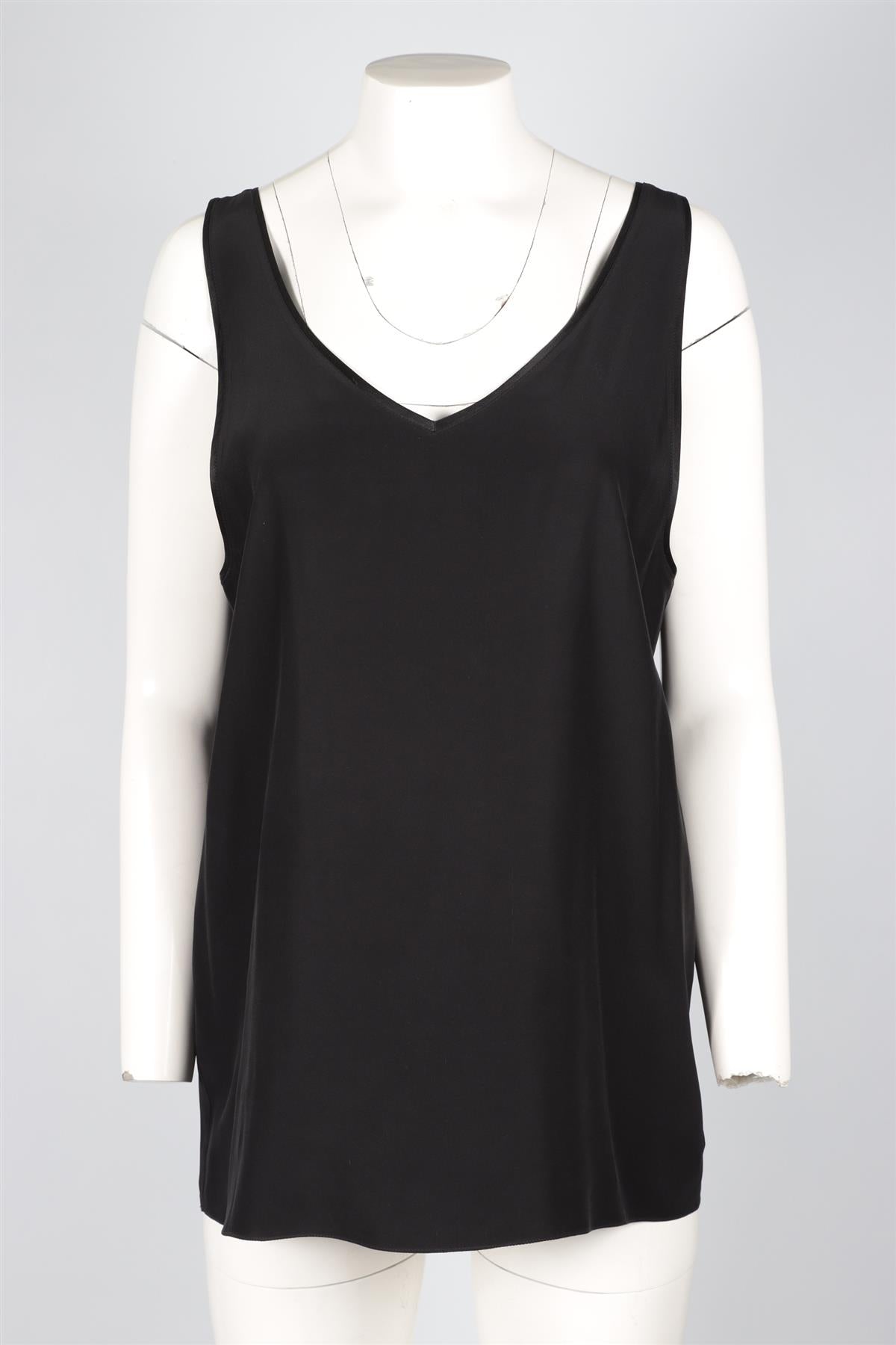VICTORIA BECKHAM BLACK SILK TOP UK 14