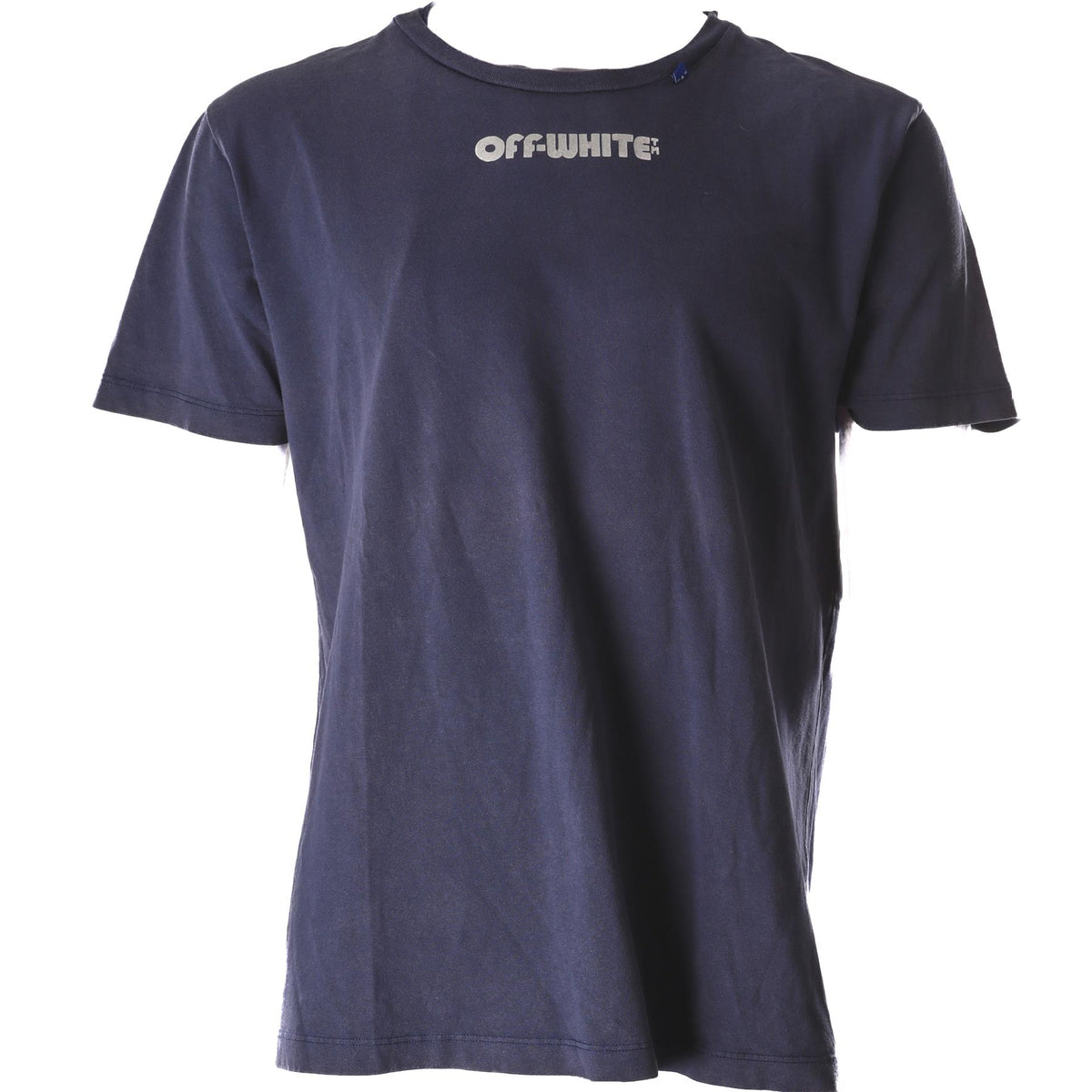 OFF-WHITE BLUE MEN'S COTTON T-SHIRT MEDIUM
