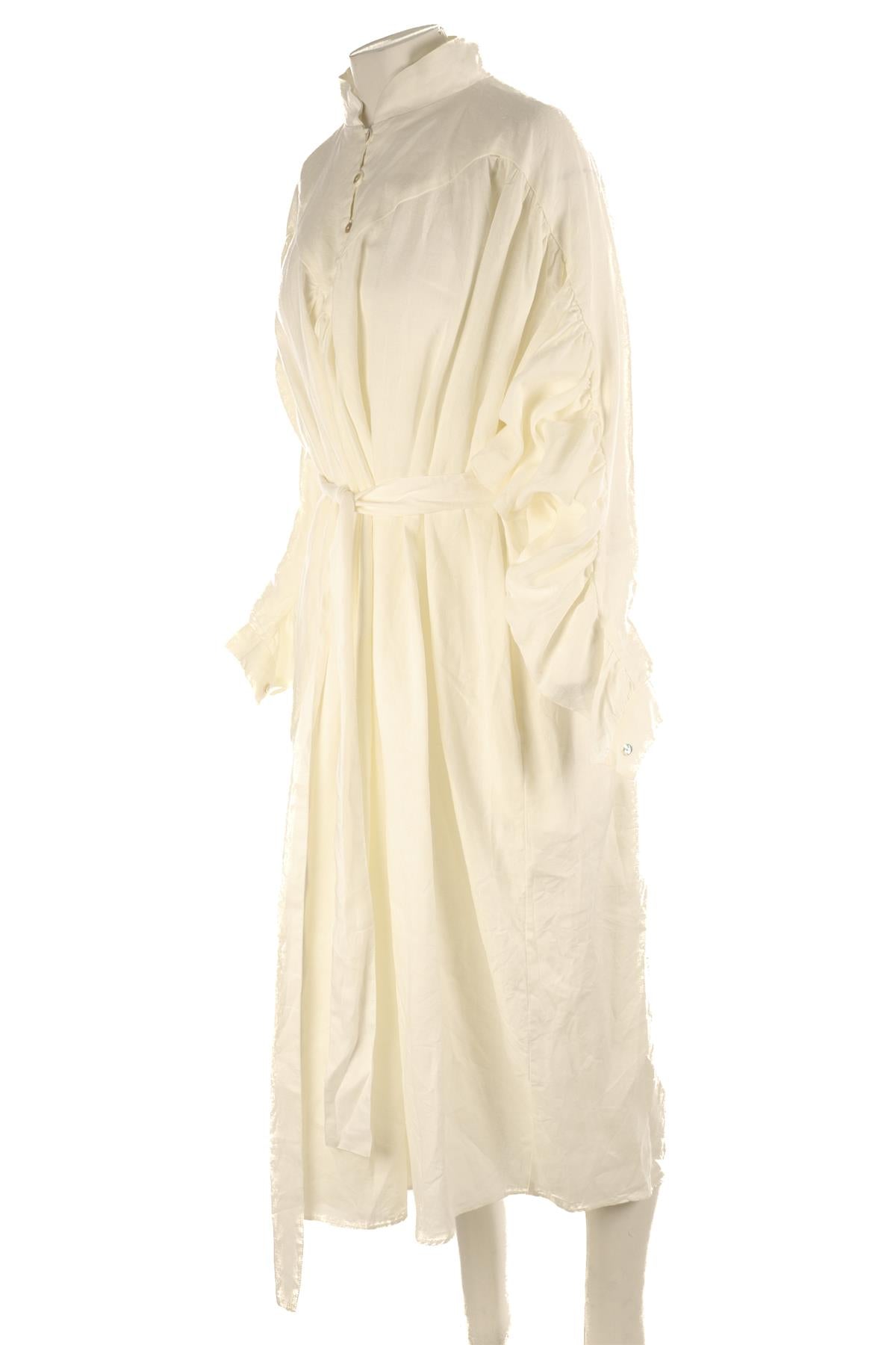 LES VACANCES D’IRINA IVORY LINEN MAXI DRESS XSMALL