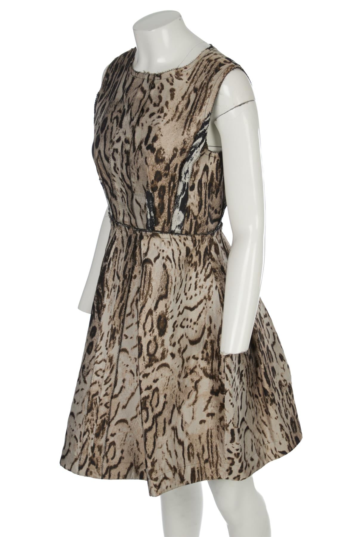 LANVIN BEIGE 2010 SILK MINI DRESS FR 36 UK 8