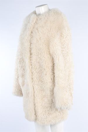 LOULOU STUDIO CREAM SHEARLING COAT SMALL