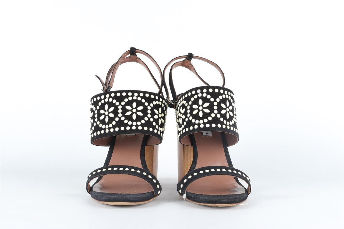 TABITHA SIMMONS BLACK SUEDE SANDALS EU 39 UK 6 US 9