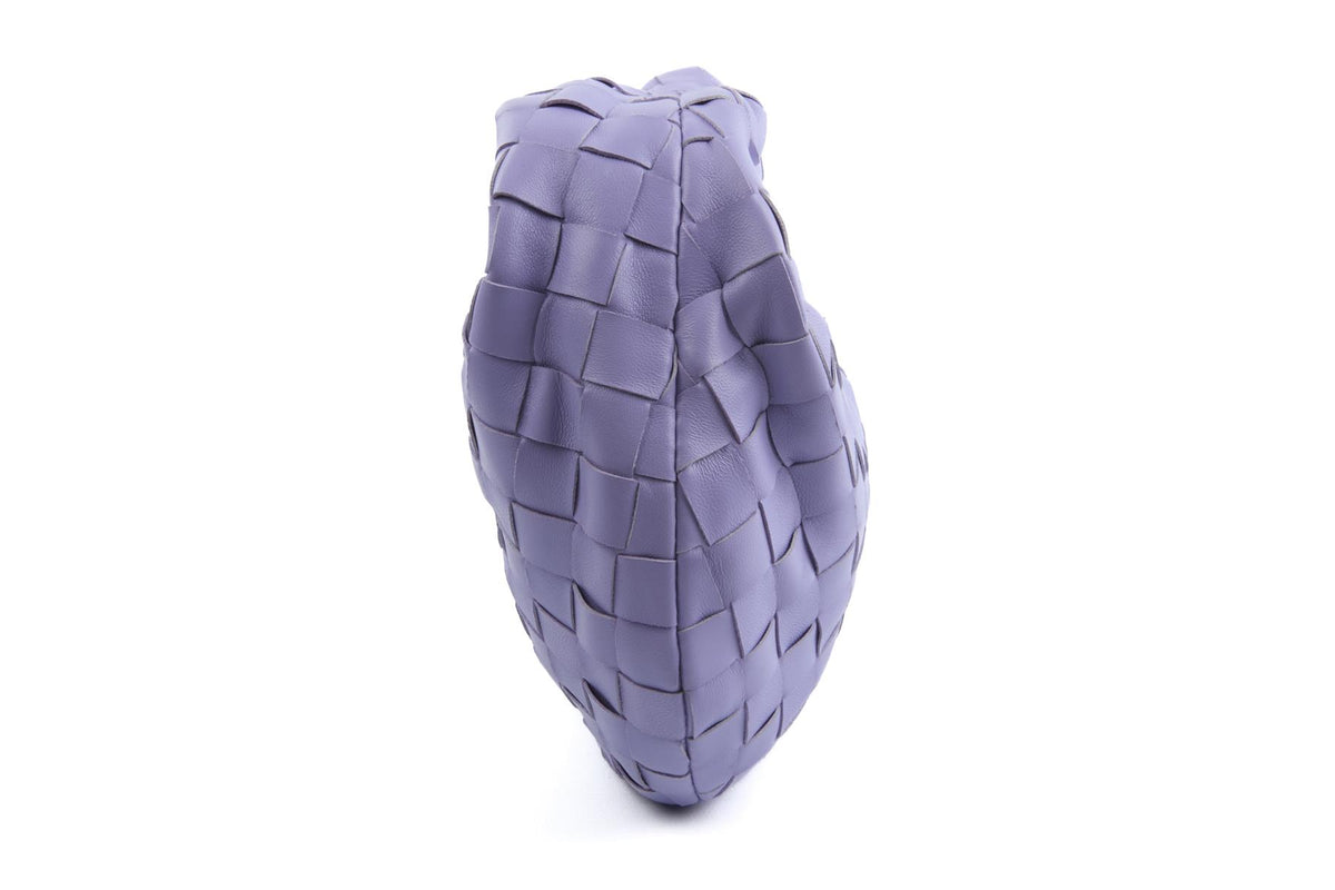 BOTTEGA VENETA PURPLE JODIE MINI INTRECCIATO LEATHER TOTE BAG