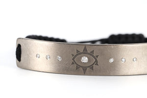 Diane Kordas Black Evil Eye Diamond and Titanium Bracelet