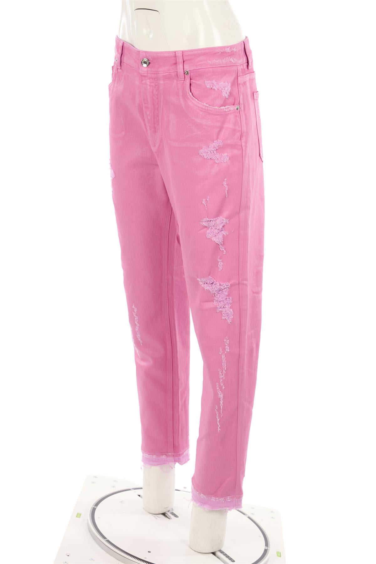 DOLCE & GABBANA PINK HIGH RISE STRAIGHT LEG JEANS IT 44 UK 12