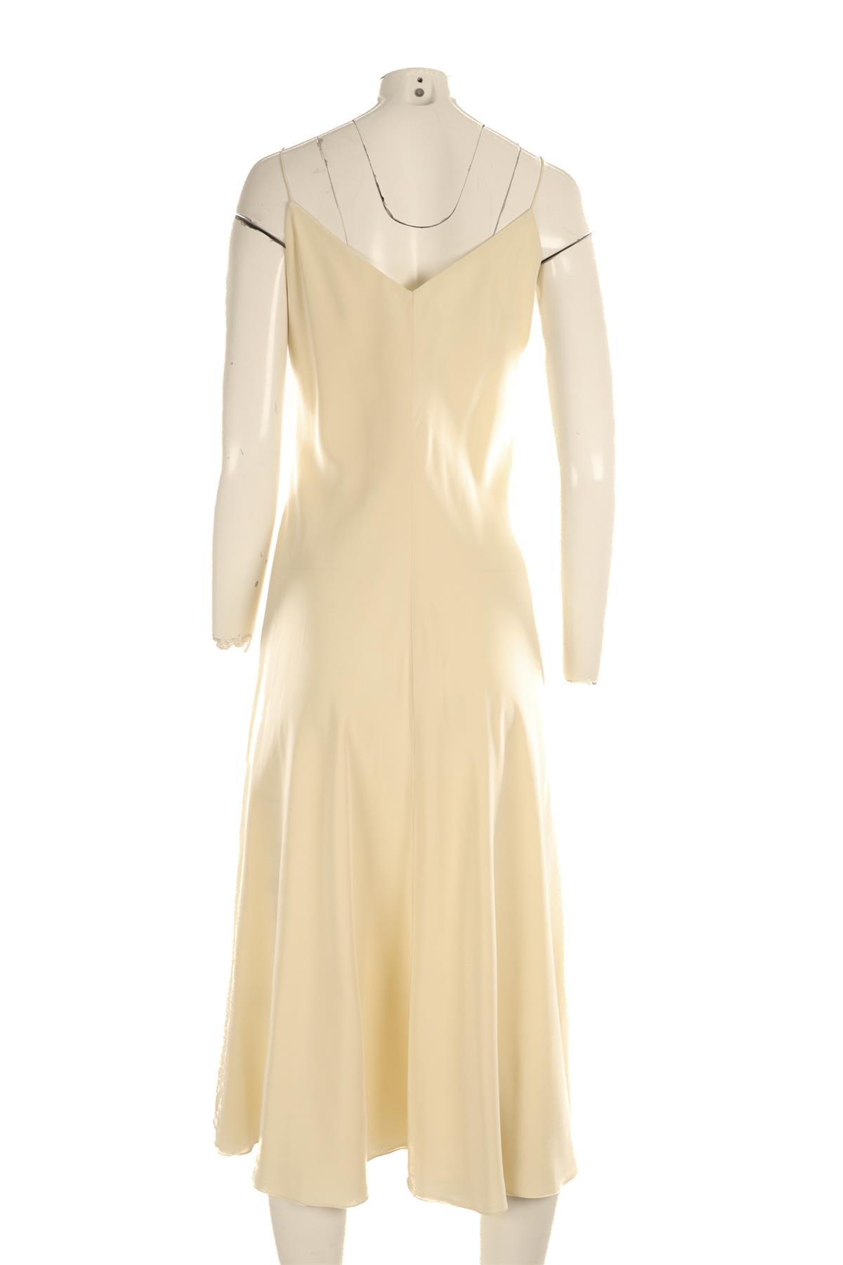 THE ROW CREAM SILK MIDI DRESS US 10 UK 14