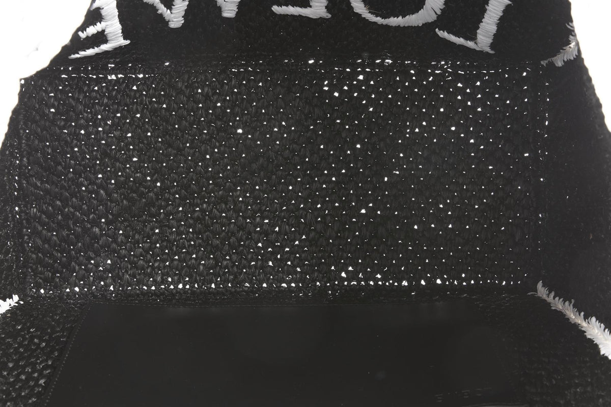 LOEWE BLACK LARGE RAFFIA TOTE BAG