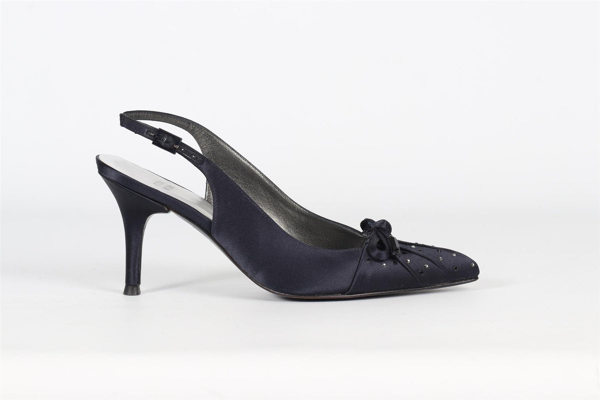 STUART WEITZMAN CRYSTAL AND SATIN SLINGBACK PUMPS EU 37 UK 4 US 7