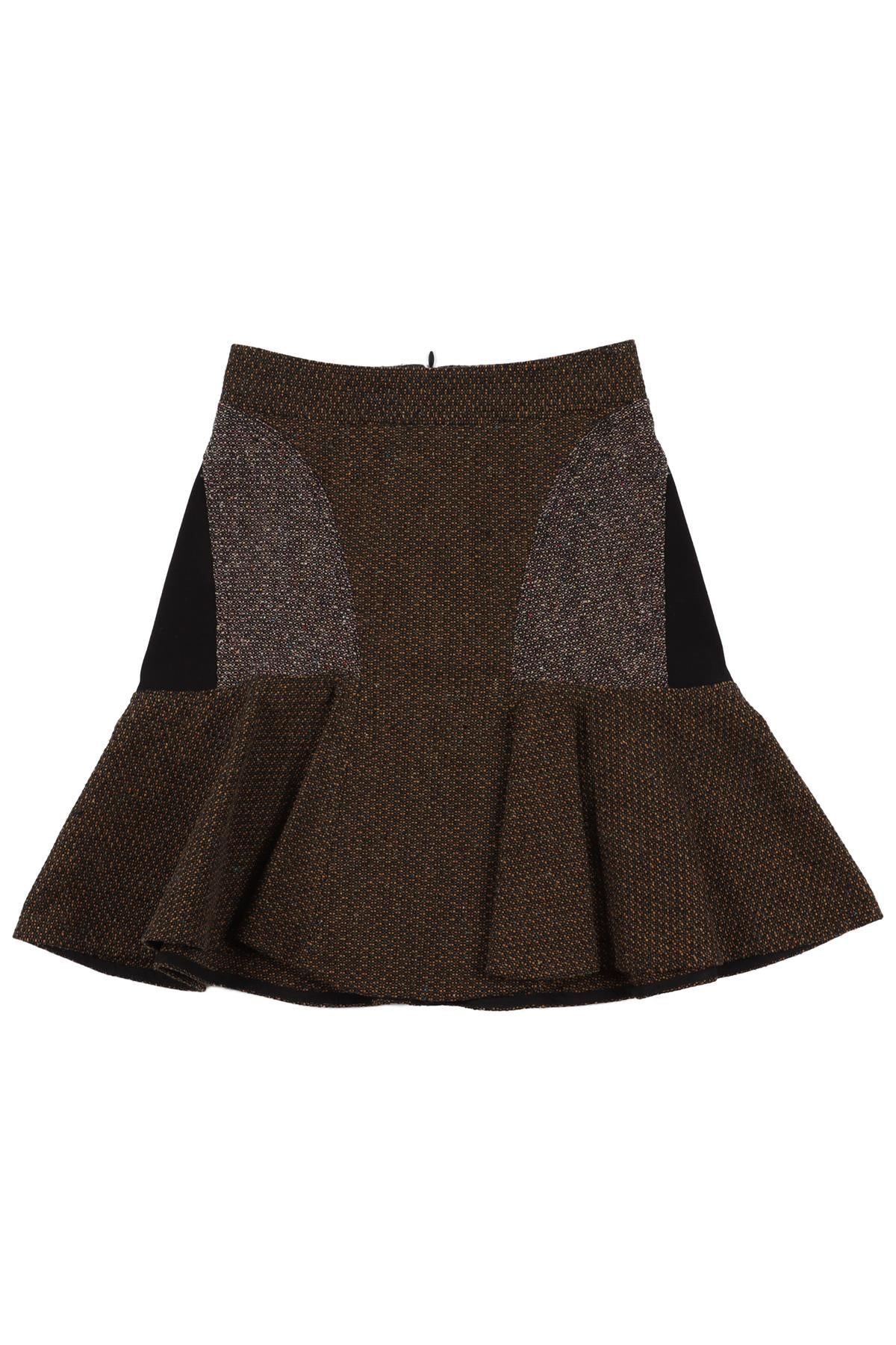 STELLA MCCARTNEY BROWN WOOL MINI SKIRT IT 34 UK 2