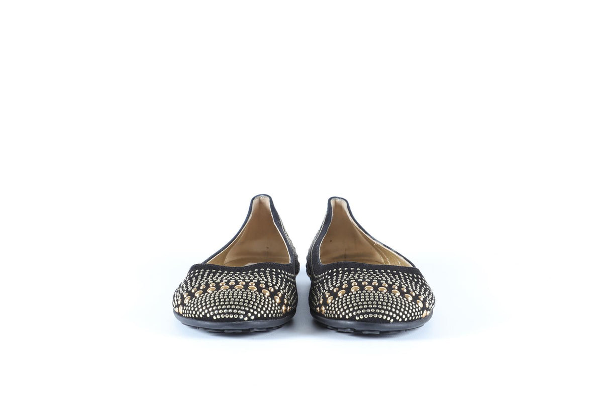JIMMY CHOO BLACK SUEDE BALLET FLATS EU 39 UK 6 US 9