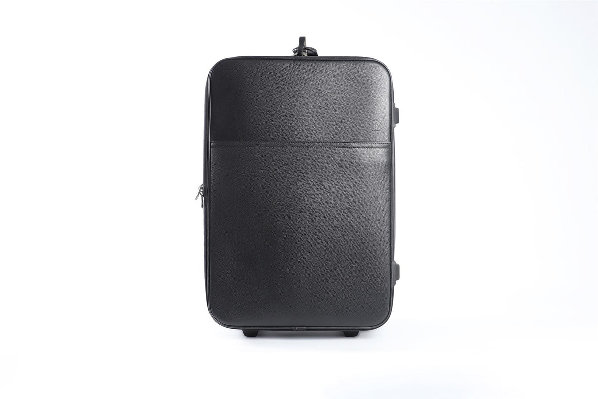 LOUIS VUITTON BLACK 2004 PEGASE 55 TAIGA LEATHER SUITCASE