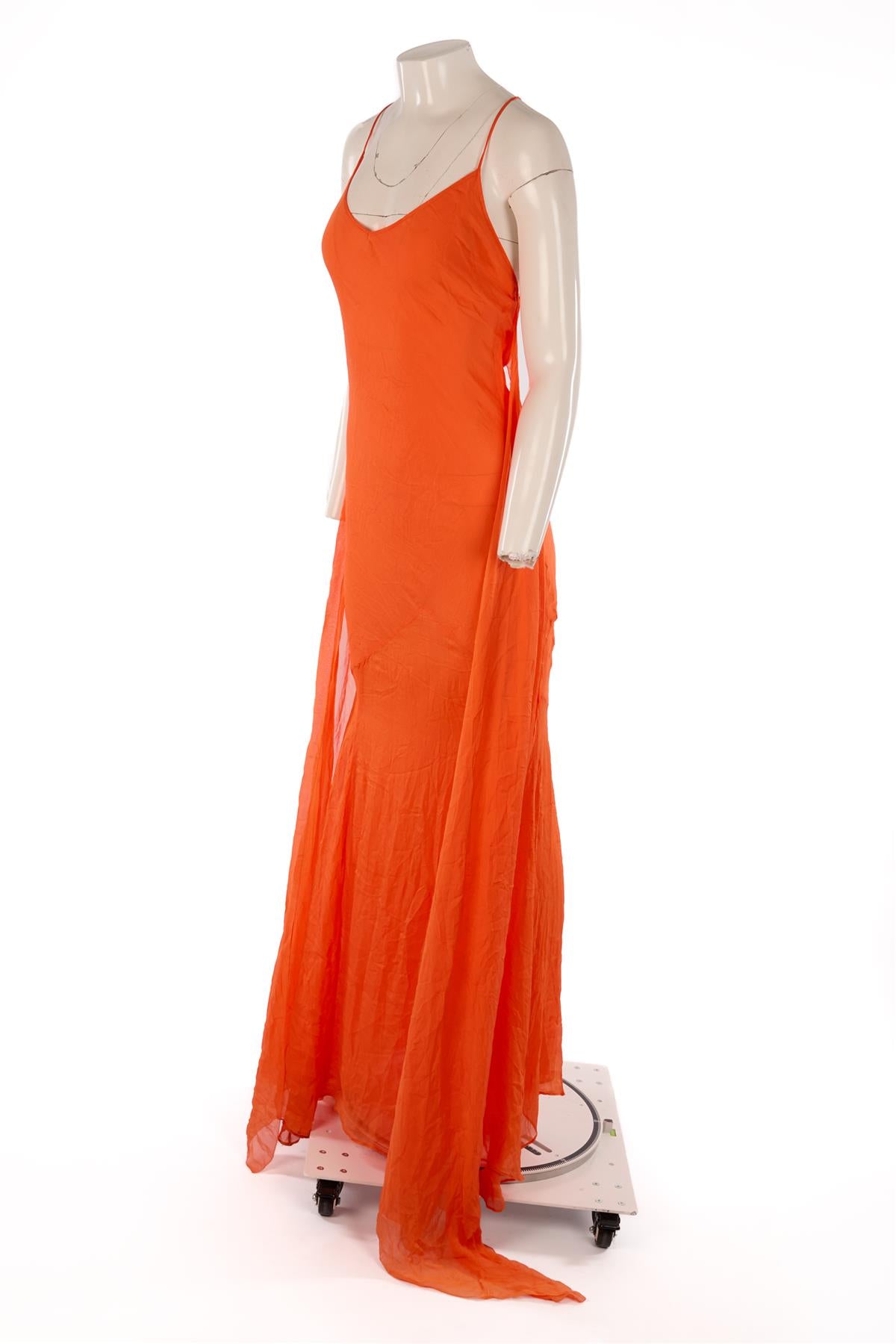 ALEXANDRA MIRO ORANGE MAXI DRESS SMALL