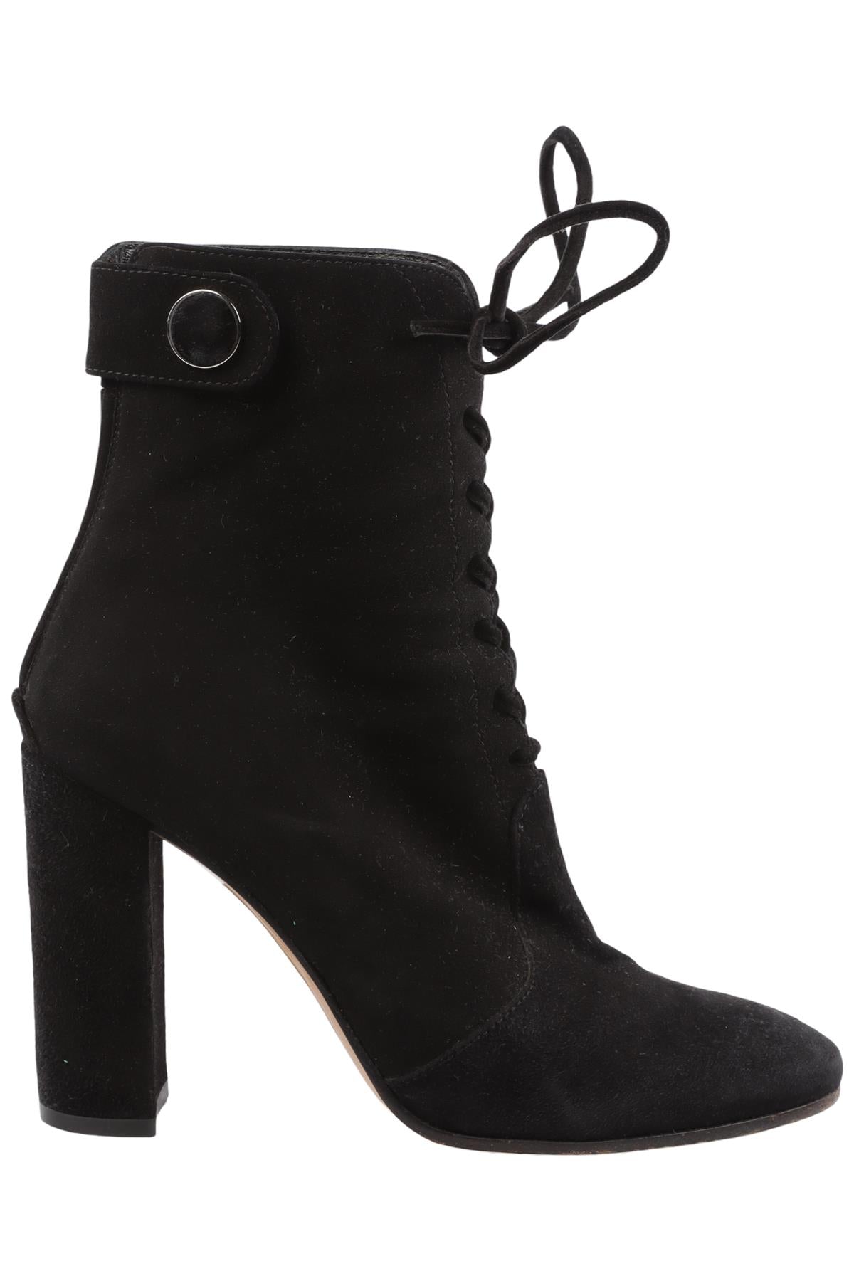 GIANVITO ROSSI BLACK SUEDE ANKLE BOOTS EU 38 UK 5 US 8