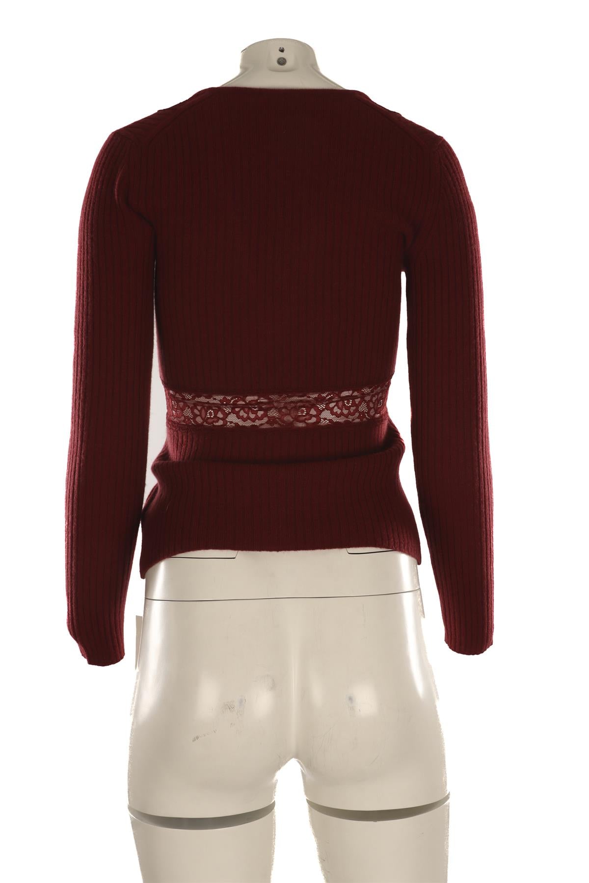 REFORMATION BURGUNDY CASHMERE CARDIGAN SMALL