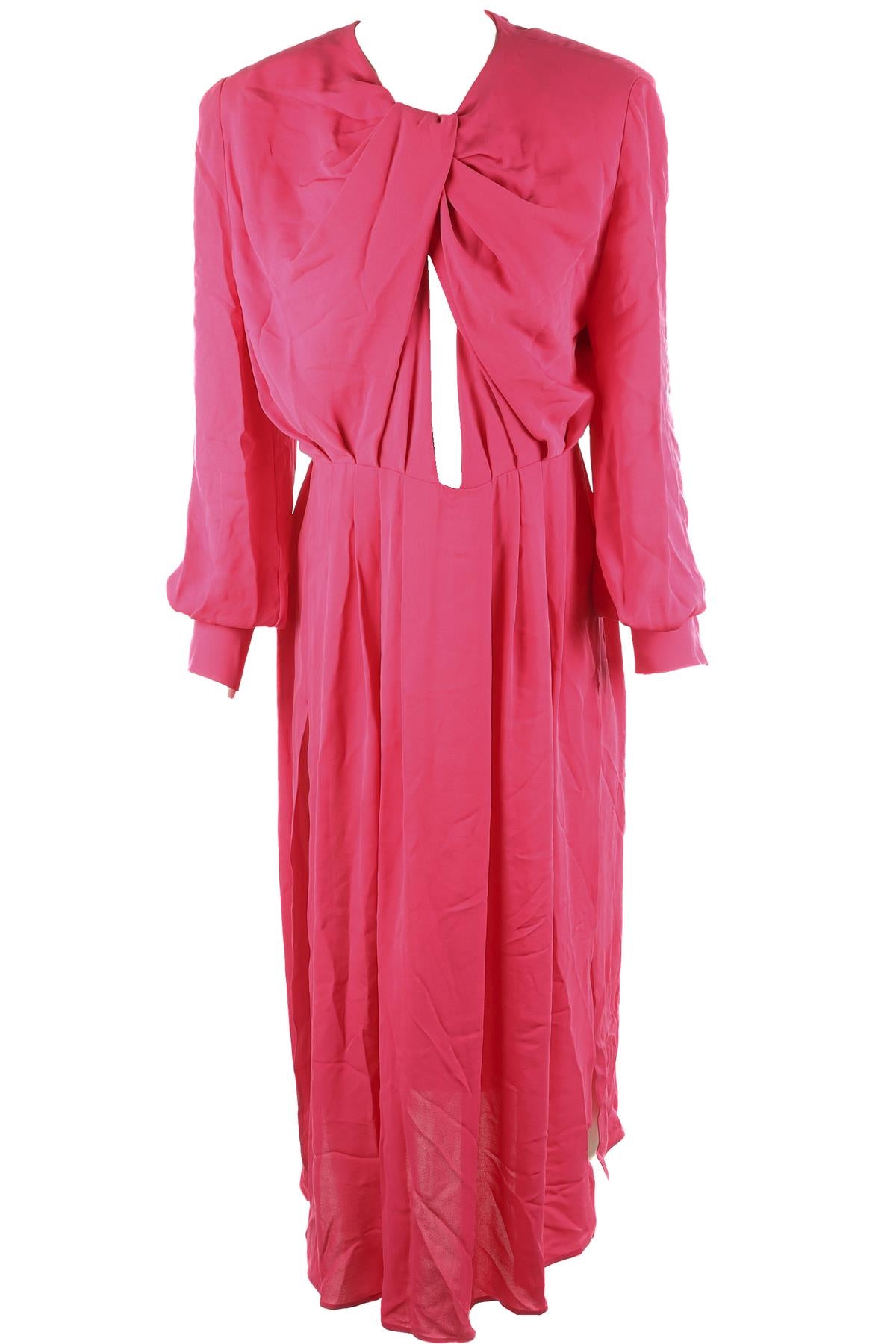 MAGDA BUTRYM PINK SILK MAXI DRESS FR 36 UK 8
