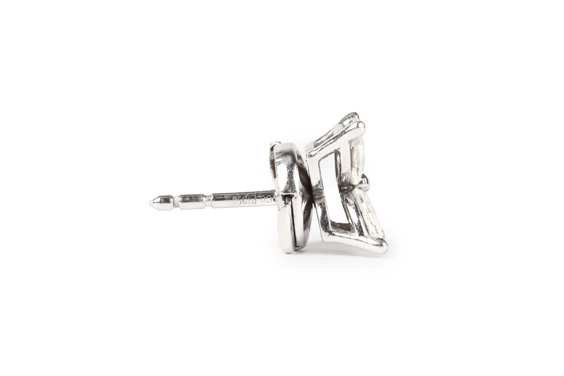 TIFFANY & CO. VICTORIA MEDIUM 0.92 CT DIAMOND AND PLATINUM EARRINGS