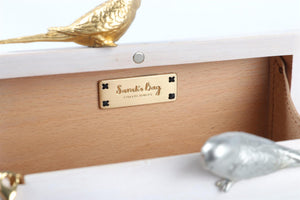 SARAH'S BAG ECRU WOODEN CLUTCH