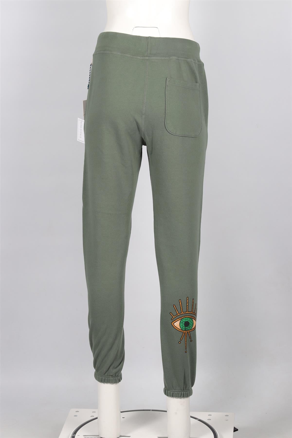 NSF + JACQUIE AICHE GREEN COTTON TRACK PANTS SMALL