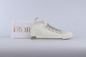 CHRISTIAN DIOR WHITE WALK'N'DIOR KNIT SNEAKERS EU 41 UK 8 US 11