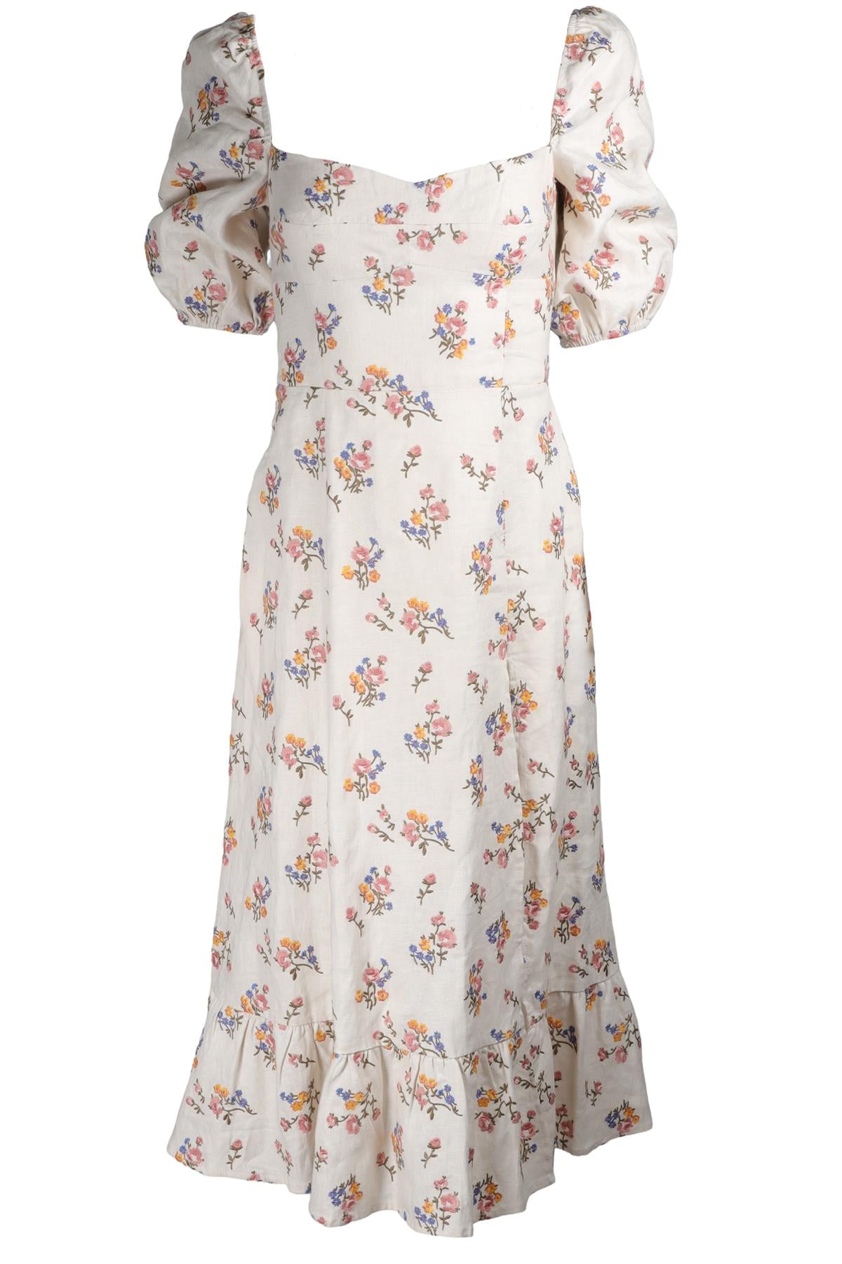 REFORMATION MULTI LINEN MIDI DRESS US 4 UK 8