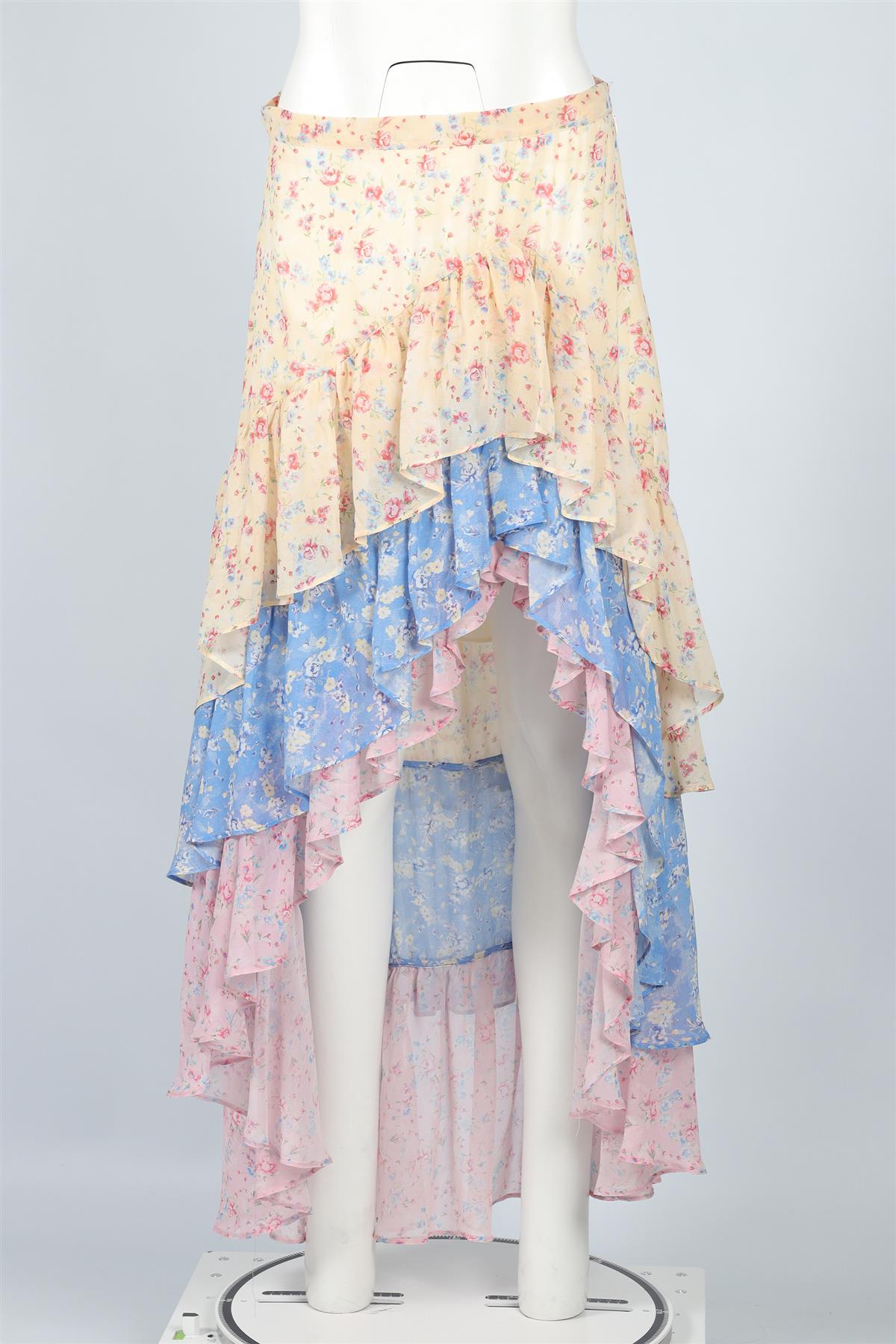 LOVESHACKFANCY MULTI SILK MAXI SKIRT US 6 UK 10