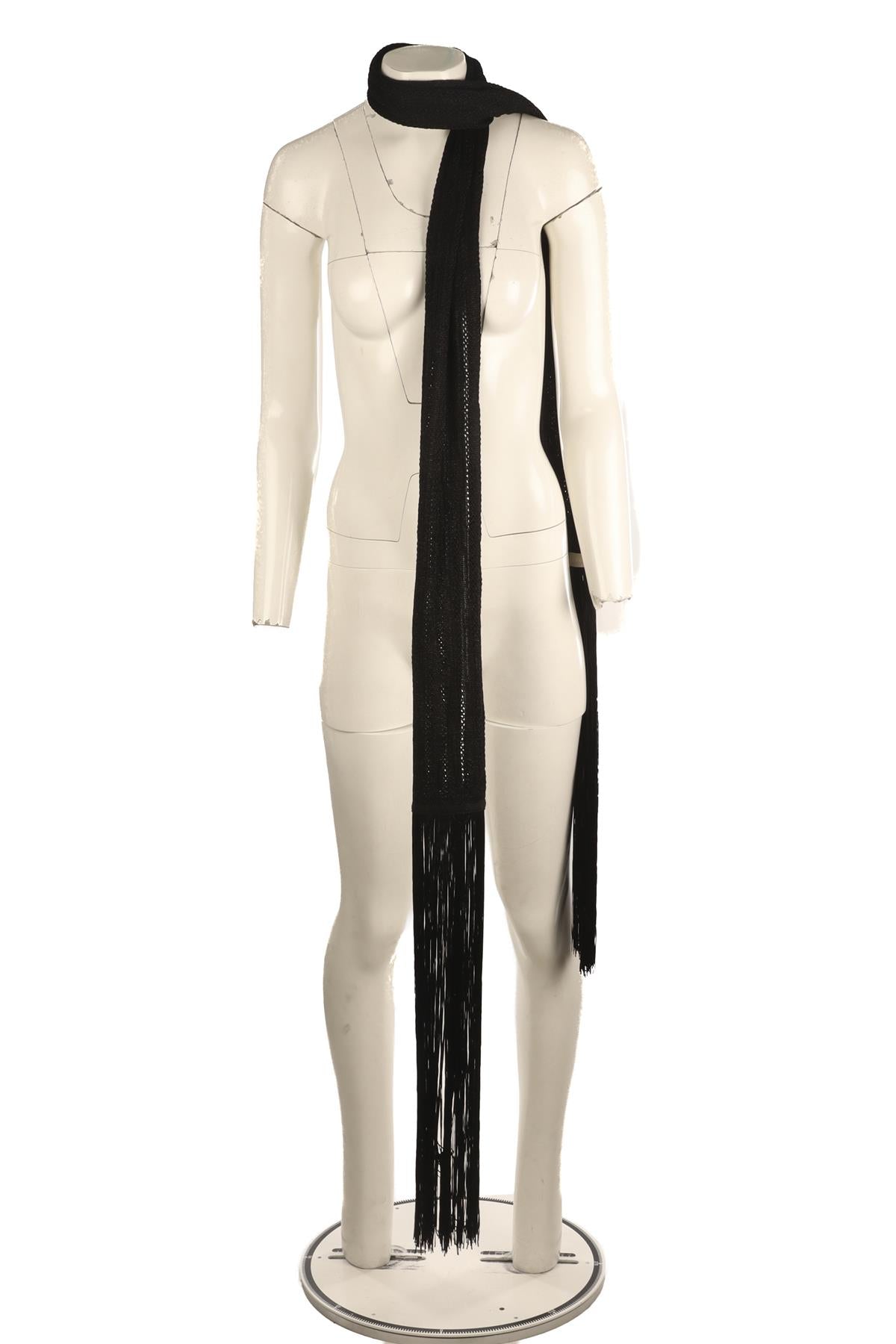 ELIE SAAB BLACK KNIT SCARF