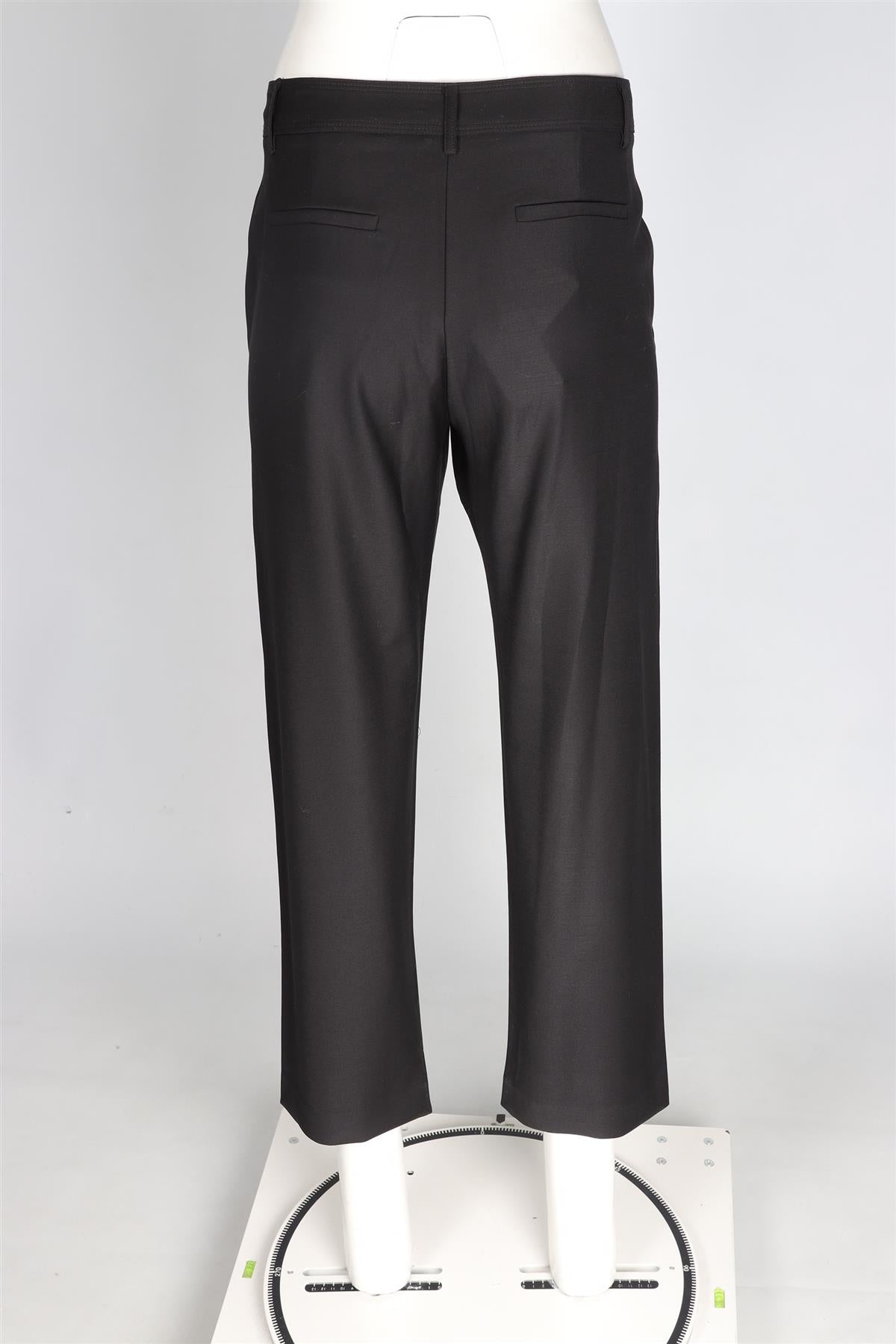 VIOLANTE NESSI BLACK WOOL STRAIGHT LEG PANTS IT 42 UK 10