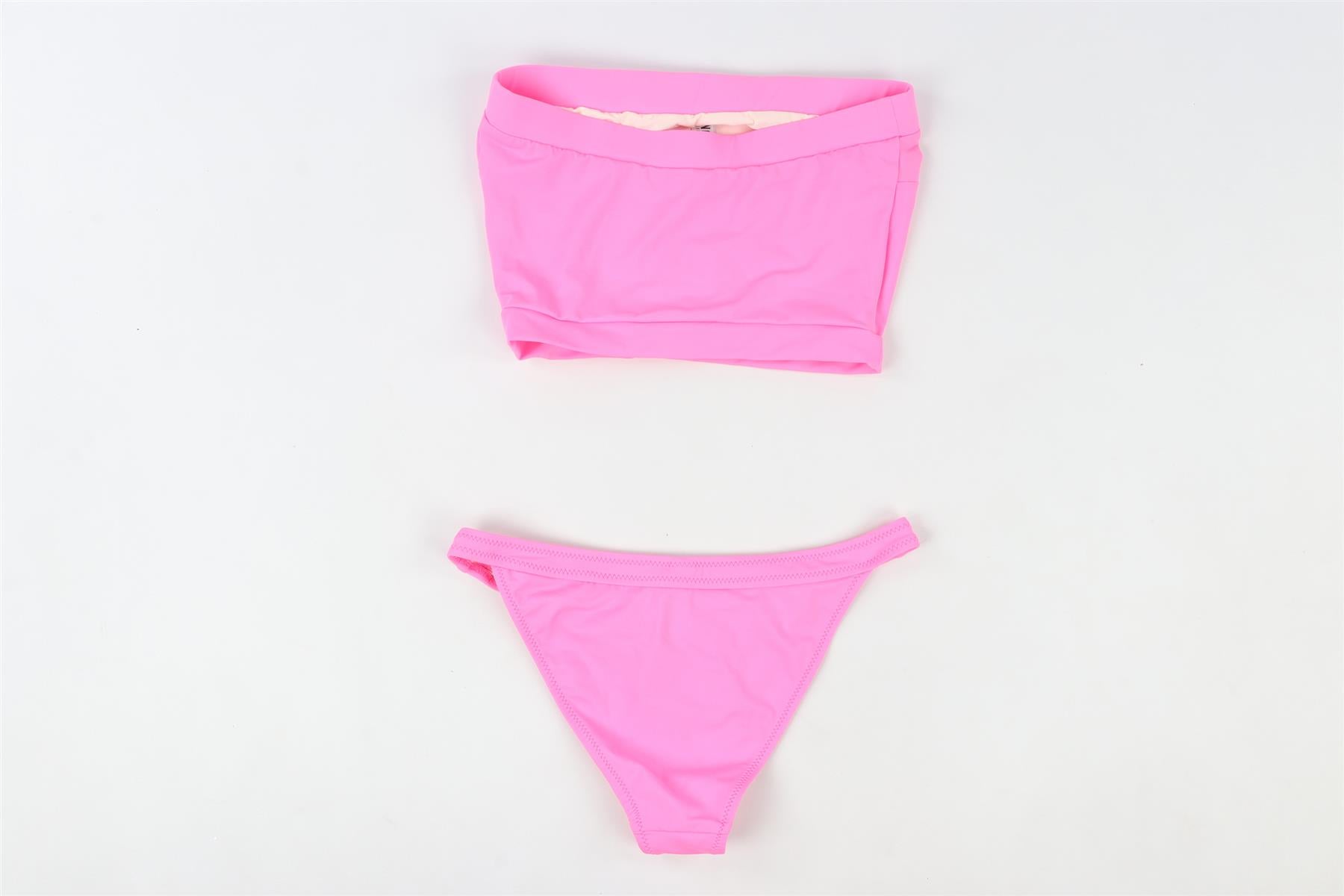 REDONE + SOLID STRIPED PINK BIKINI SMALL