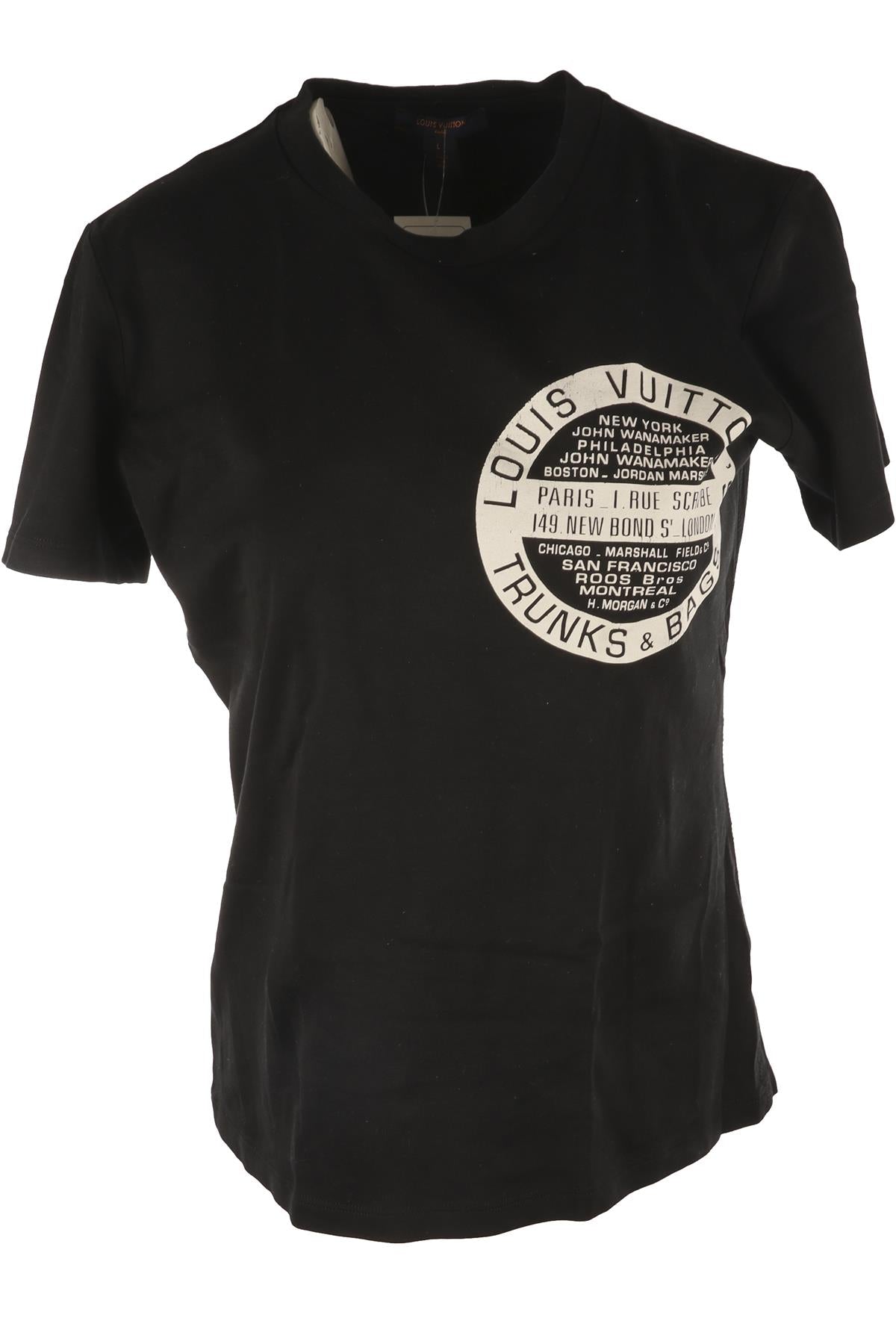 LOUIS VUITTON BLACK COTTON T-SHIRT LARGE