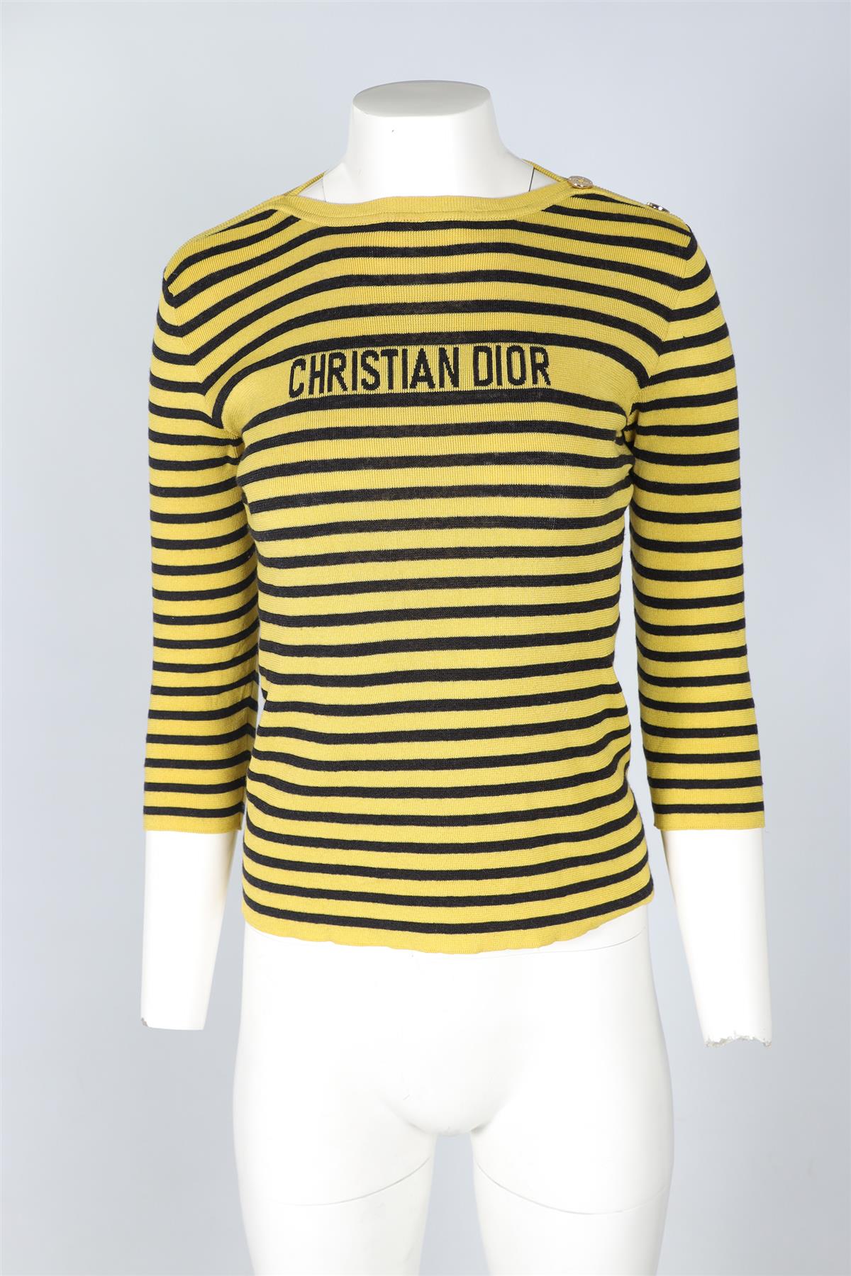 CHRISTIAN DIOR YELLOW COTTON TOP MEDIUM